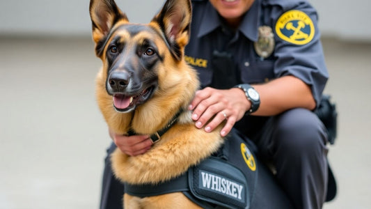 Drug dog Whiskey retires with his handler.