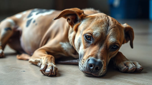 Sick dog with ribs showing, needing help.