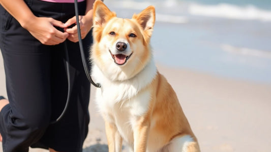 Dog and owner training on North Bondi beach