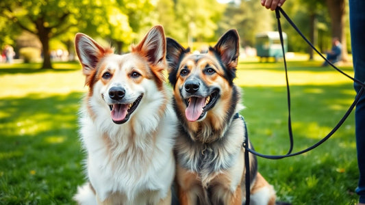 Dog and owner training in a park