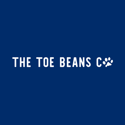 Logo of 'The Toe Beans Co' on a blue background